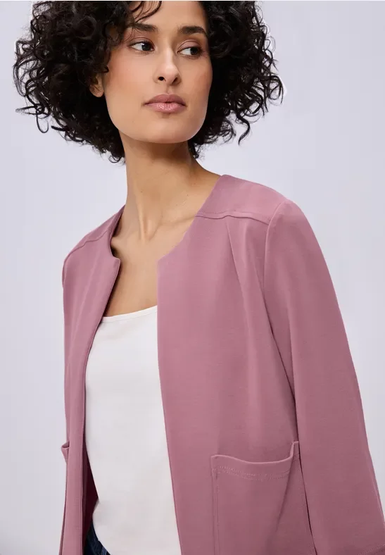 Street One Frauen 3/4-Arm Jacke im Silk-Look in Rosa, Gr: 34