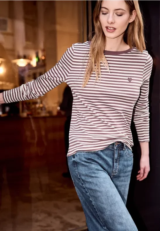 Street One Studio Frauen Shirt mit Embroidery in Rosa, Gr: 40