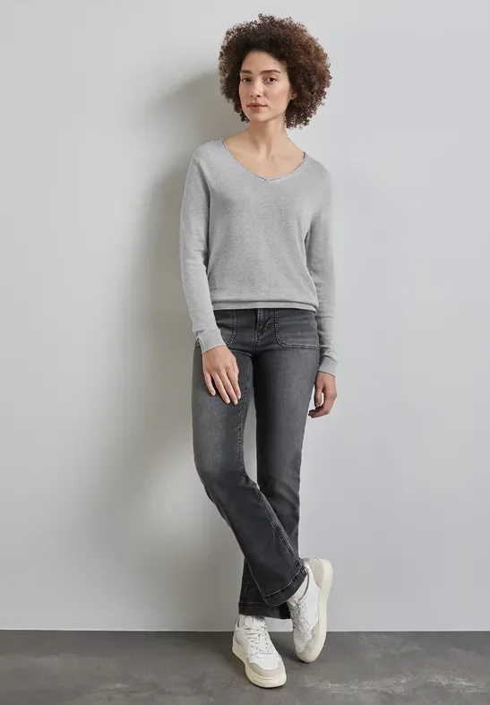 Thumbnail - Street One Frauen Feinstrickpullover in Grau, Gr: 44