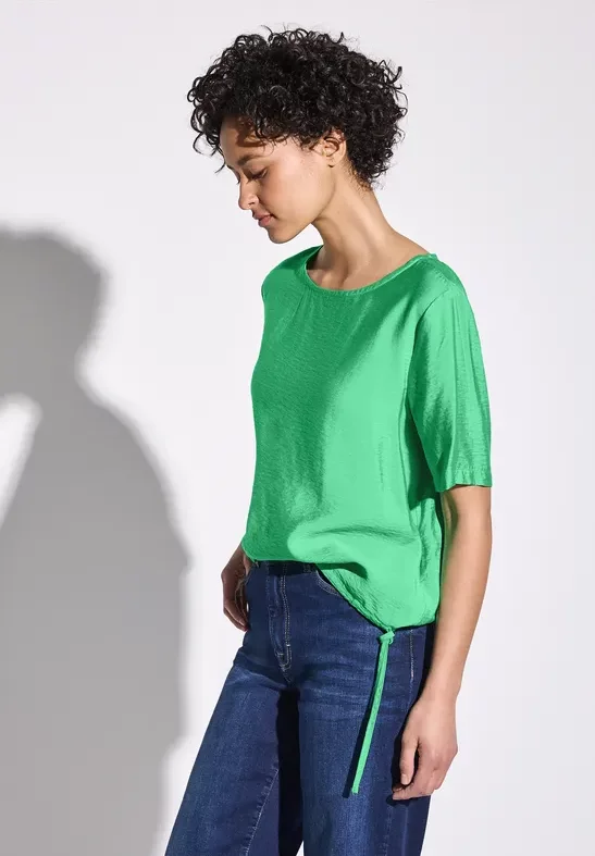 Thumbnail - Street One Frauen Bluse in Unifarbe in Grün, Gr: 46