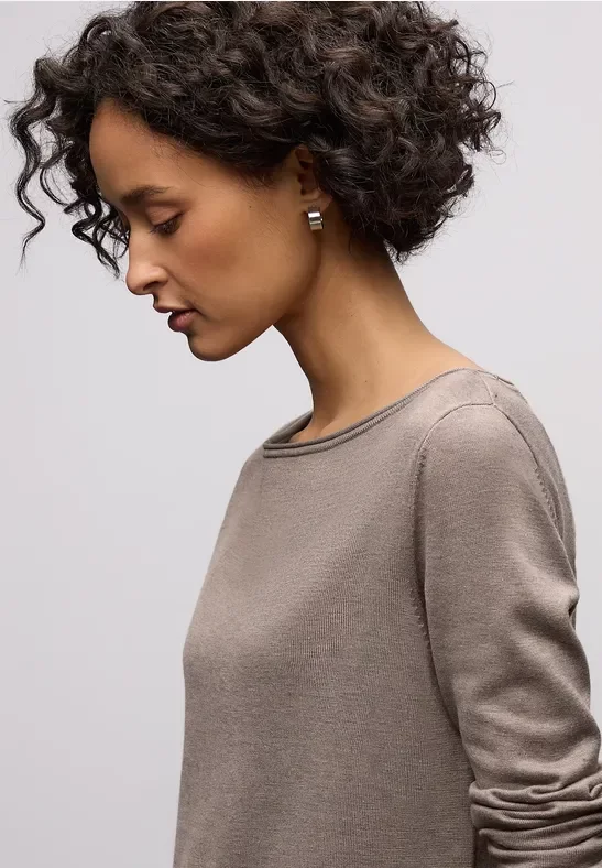 Street One Frauen Basic Pullover in Beige, Gr: 40