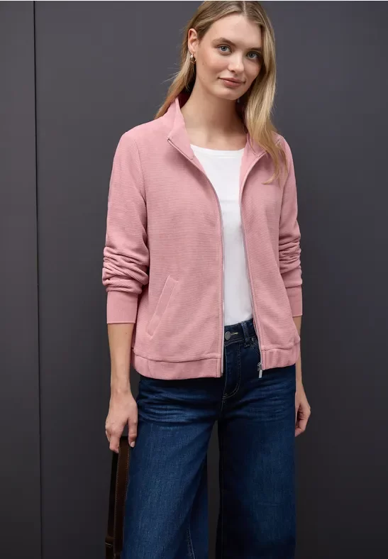 Thumbnail - Street One Frauen Strukturjacke mit Zipper in Rosa, Gr: 36