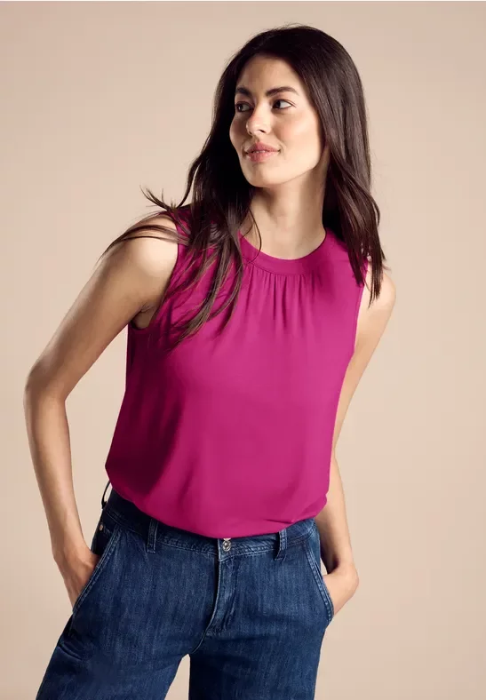 Street One Frauen Jersey Top in Pink, Gr: 44