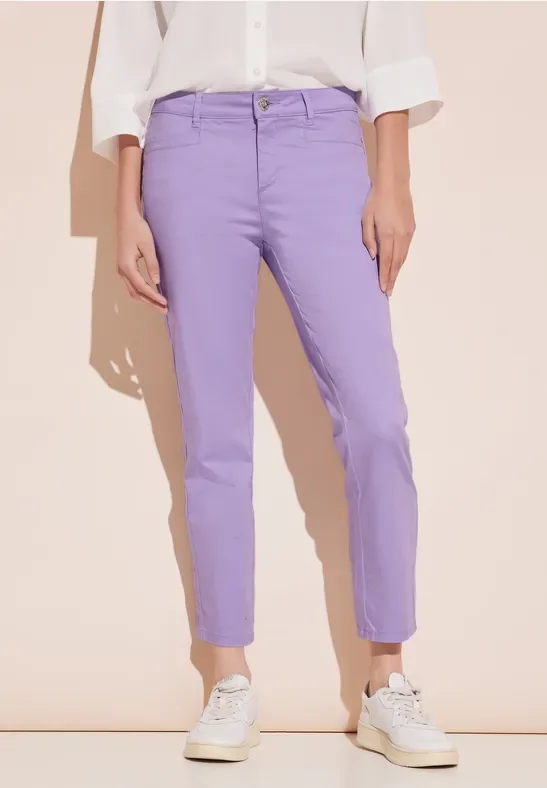 Thumbnail - Street One Frauen 7/8 Satin Hose in Lila, Gr: 32