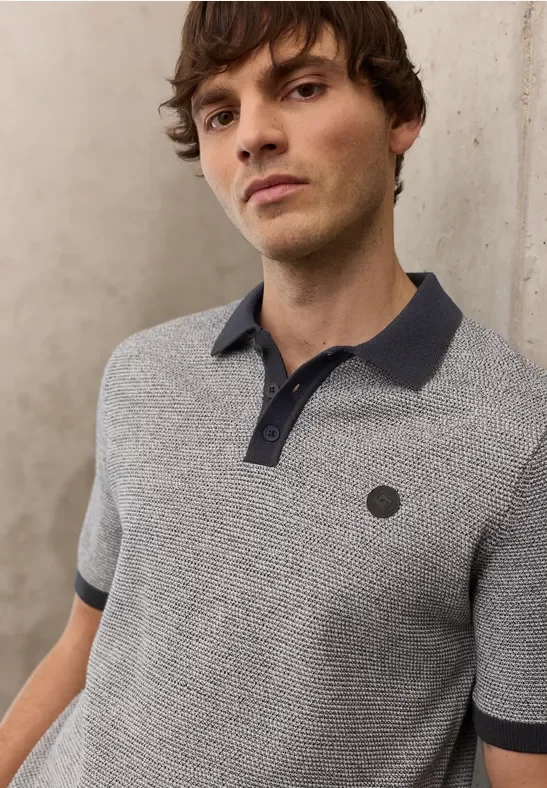 Thumbnail - Street One MEN Männer Kurzarmpullover in Blau, Gr: S