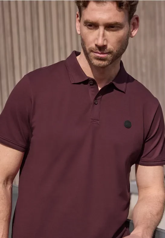 Street One MEN Männer Basic Komfort-Poloshirt in Rot, Gr: 3XL
