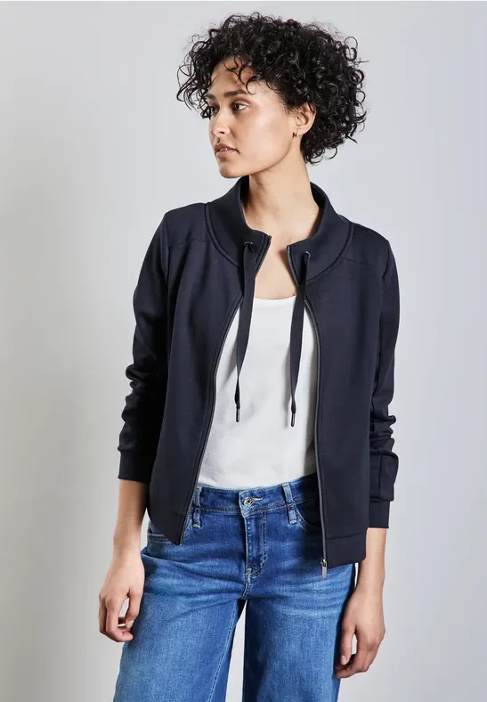 Street One Frauen Leichte Sweatjacke in Blau, Gr: 46