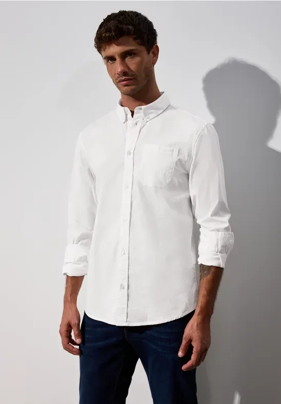 Thumbnail - Street One MEN Männer Popeline Stretch Hemd in Weiß, Gr: 3XL