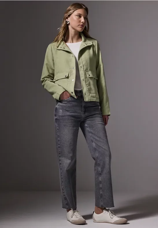 Thumbnail - Street One Studio Frauen Cordjacke mit Stehkragen in Grün, Gr: 46