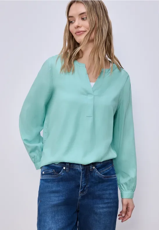 Street One Frauen Split Neck Tunika in Grün, Gr: 38