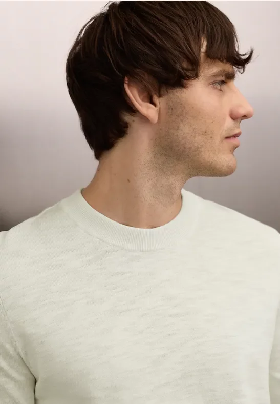 Street One MEN Männer Pullover mit Washed-Effekt in Beige, Gr: L