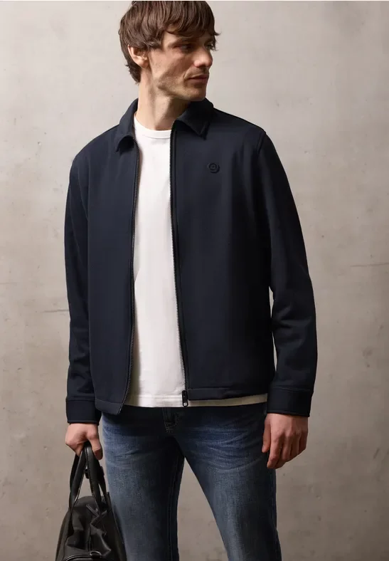 Thumbnail - Street One MEN Männer Piqué Blouson in Blau, Gr: M
