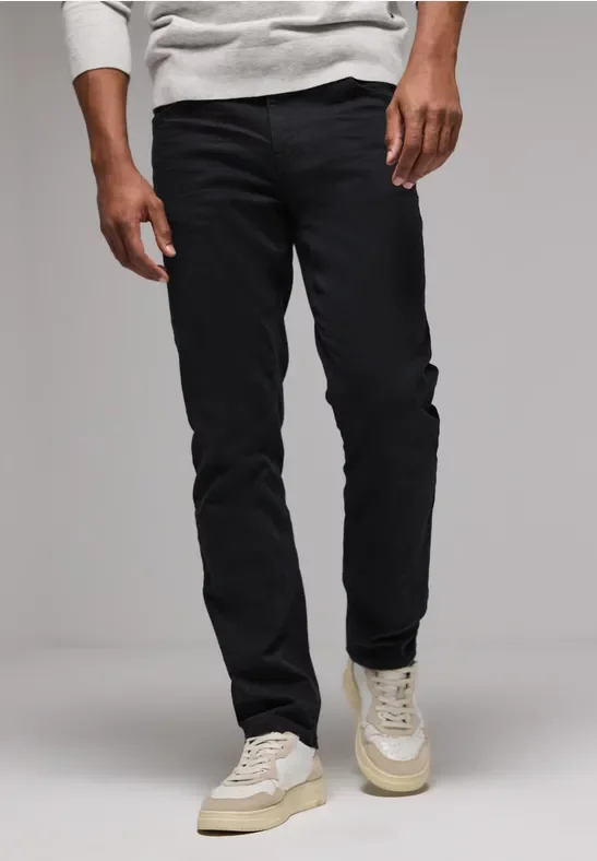 Street One MEN Männer Jeans im Regular Fit in Schwarz, Gr: 29