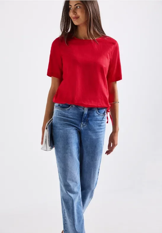 Thumbnail - Street One Frauen Blusenshirt mit Tunnelzug in Rot, Gr: 40
