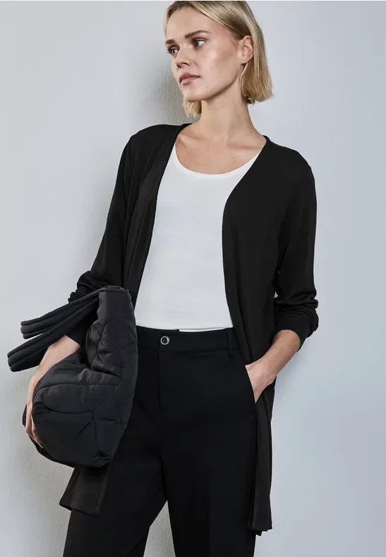 Street One Frauen Lange Jacke in Schwarz, Gr: 34