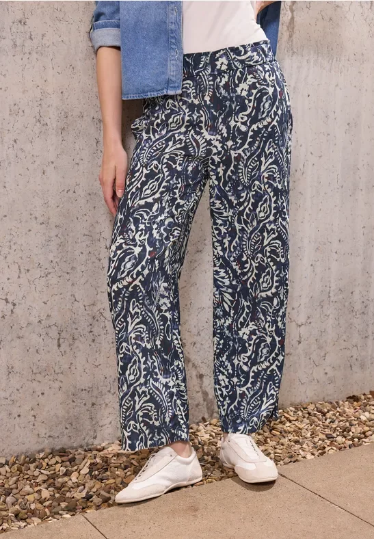 Thumbnail - Street One Studio Frauen Gemusterte Culotte in Blau, Gr: 40