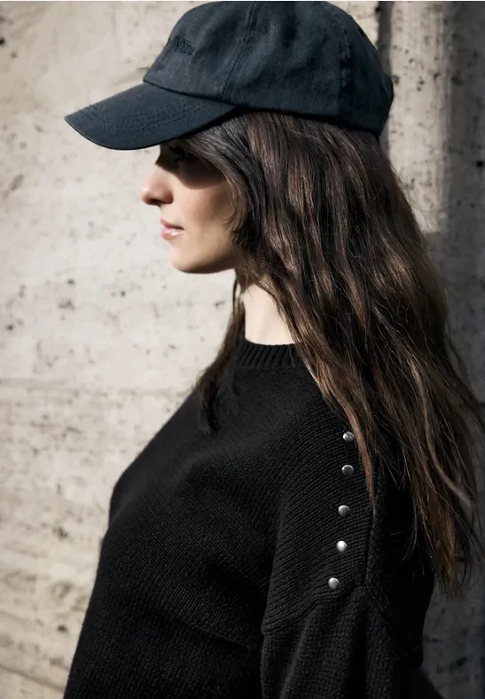 Street One Studio Frauen Pullover mit Nieten in Schwarz, Gr: 46