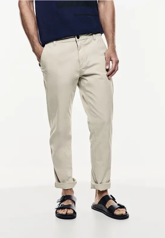 Street One MEN Männer Sommer Chino in Beige, Gr: 34