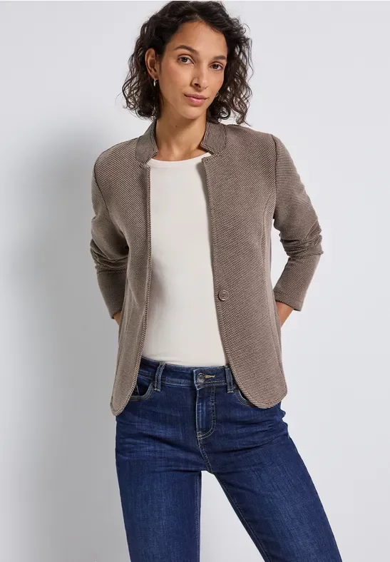 Street One Frauen Jacquard Blazer in Braun, Gr: 46