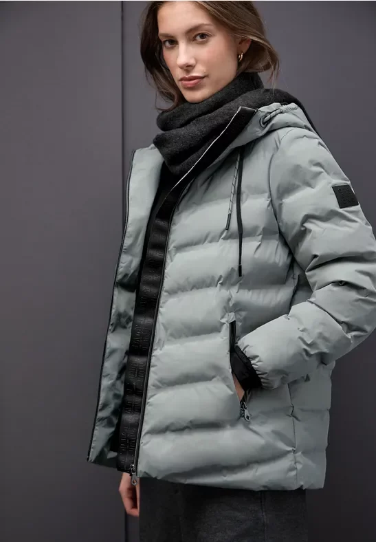 Street One Frauen Jacke mit geklebten Nähten in Grün, Gr: 44