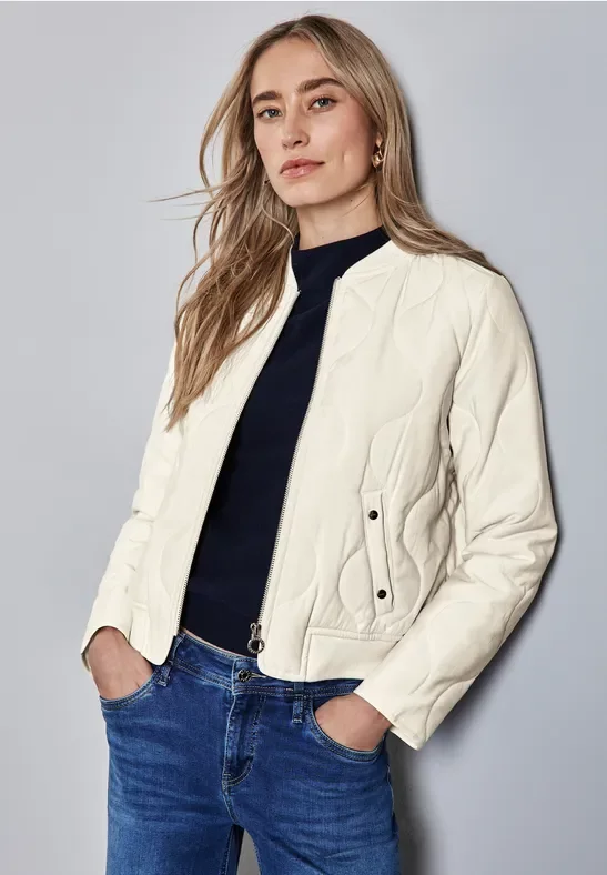 Street One Frauen Blouson mit Steppmuster in Beige, Gr: 46