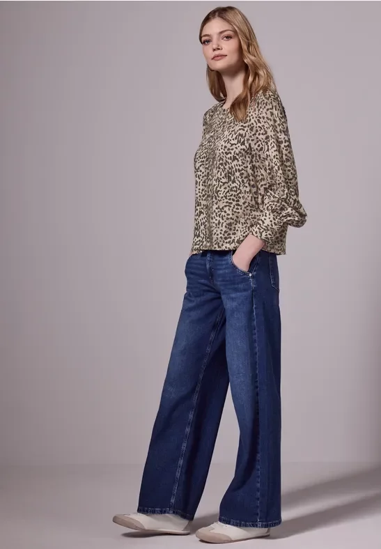 Street One Studio Frauen Leo Raglan Bluse in Braun, Gr: 46