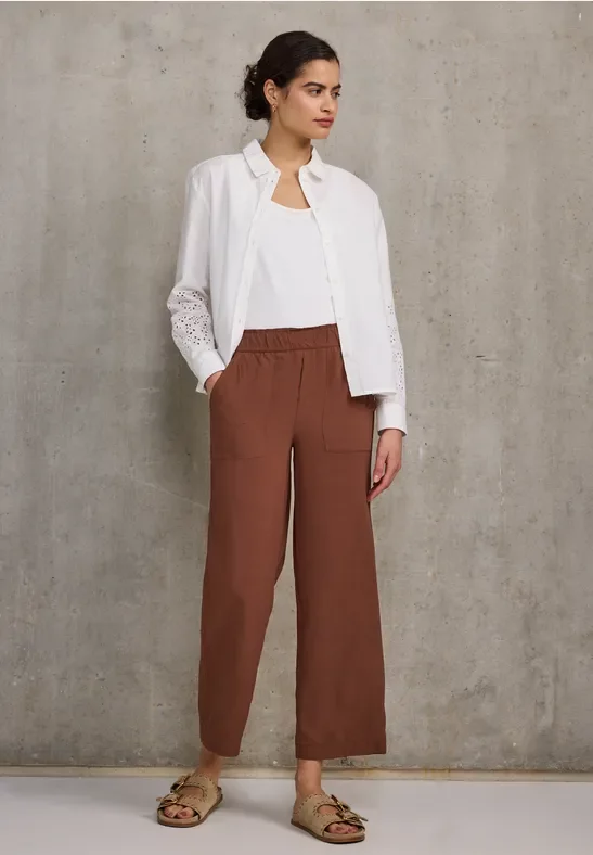 Street One Studio Frauen Viskose-Culotte in Braun, Gr: 36