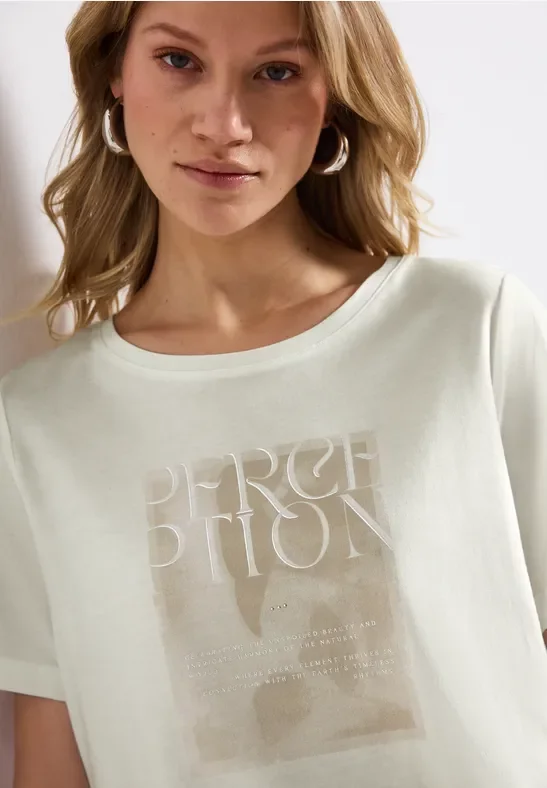 Street One Frauen T-Shirt mit Frontprint in Weiß, Gr: 34