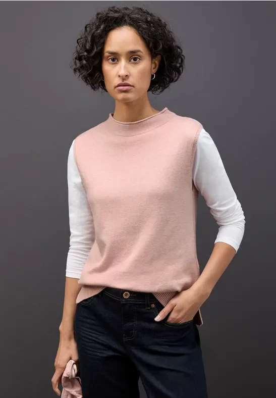 Street One Frauen Ärmelloser Pullover in Rosa, Gr: 38