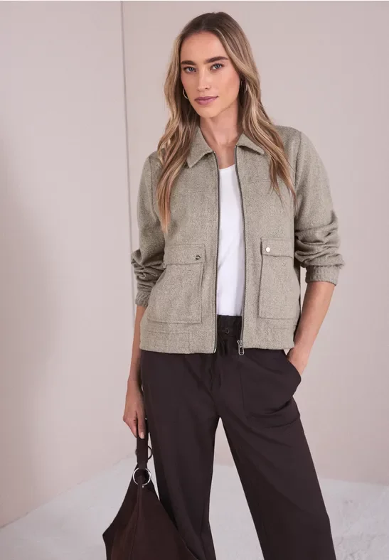Street One Frauen Herringbone Blouson in Braun, Gr: 42