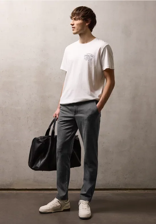 Street One MEN Männer Jersey Chino in Grau, Gr: 28