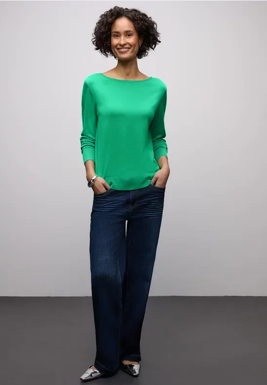 Street One Frauen Basic Pullover in Grün, Gr: 34