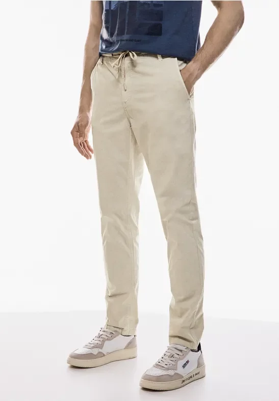 Street One MEN Männer Leichte Baumwoll-Chino in Braun, Gr: 38