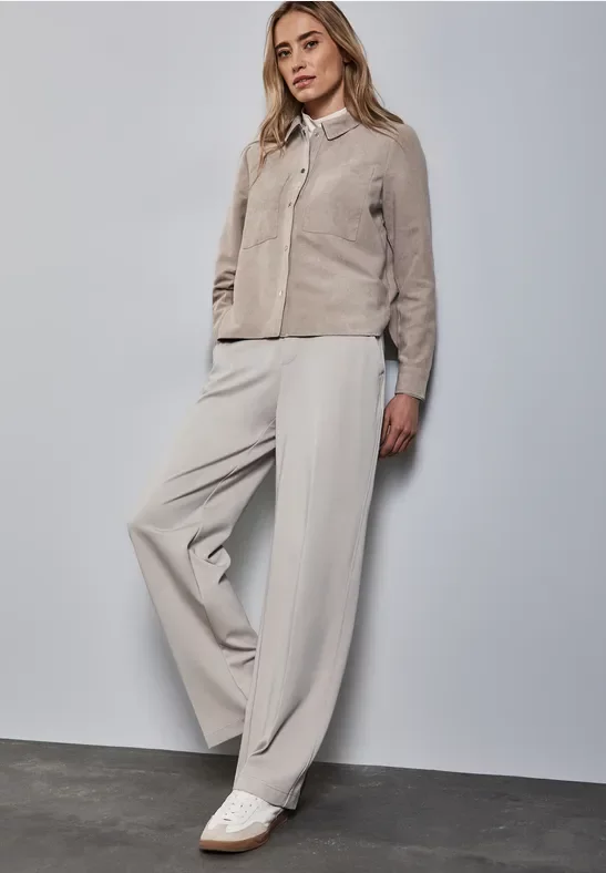 Street One Frauen Cord Overshirt in Beige, Gr: 46