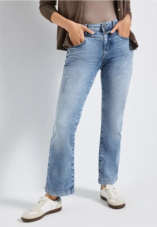 Street One Frauen Bootcut Jeans in Blau, Gr: 26