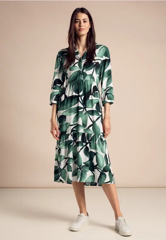 Street One Frauen Midikleid mit Print in Grün, Gr: 44