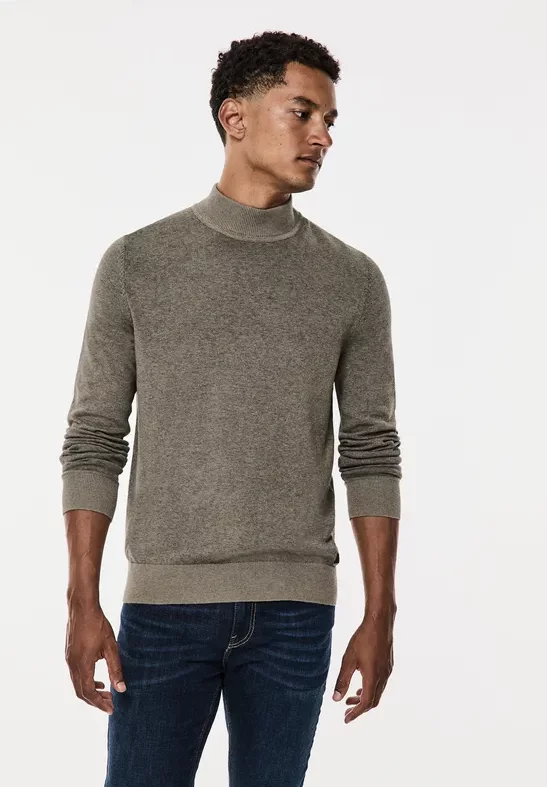 Thumbnail - Street One MEN Männer Pullover in Two Tone Optik in Braun, Gr: 3XL