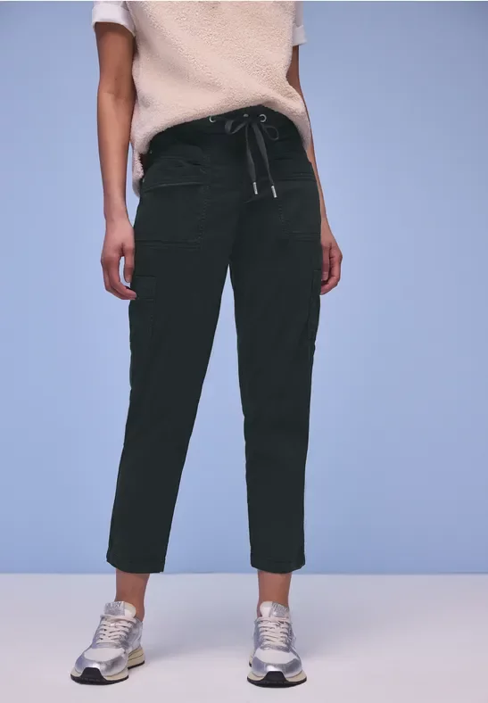 Street One Frauen Cargo Joggpants in Grün, Gr: 38