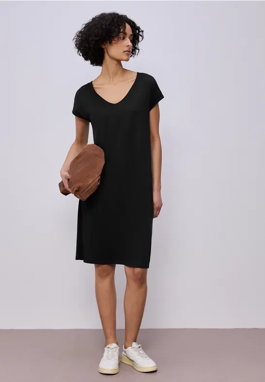 Street One Frauen Lässiges Kleid in Schwarz, Gr: 46