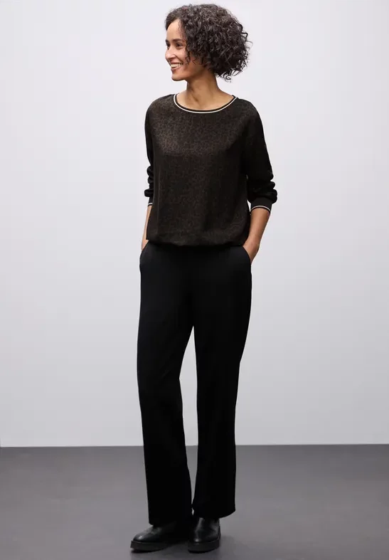 Street One Frauen Leo Bluse mit Tapedetails in Braun, Gr: 36