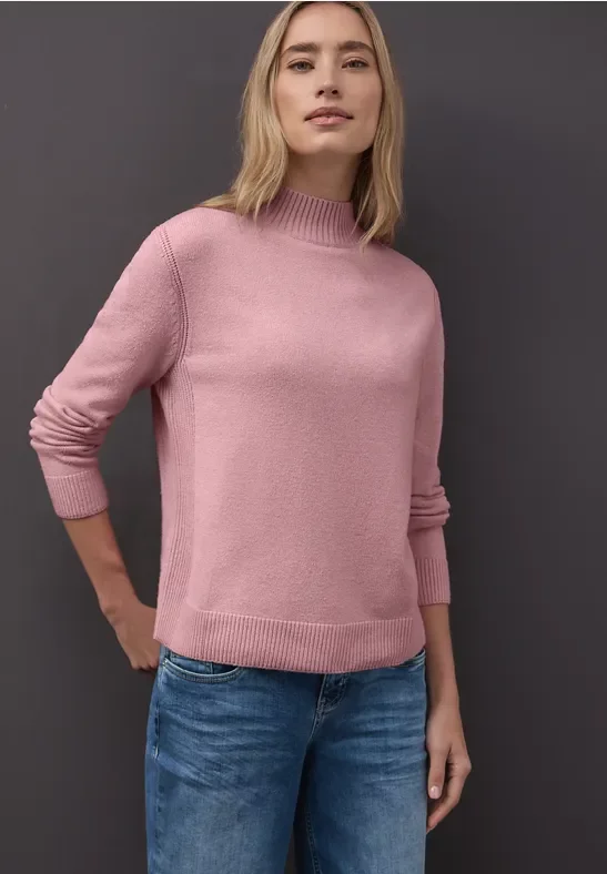 Street One Frauen Kuscheliger Pullover in Rosa, Gr: 46