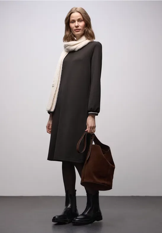 Street One Frauen Jersey-Kleid in Braun, Gr: 38