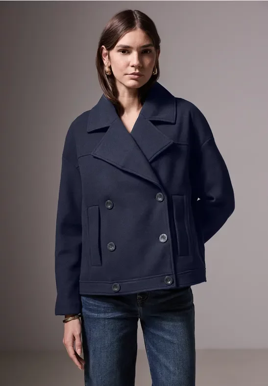 Thumbnail - Street One Studio Frauen Oversize Caban Jacke in Blau, Gr: 46