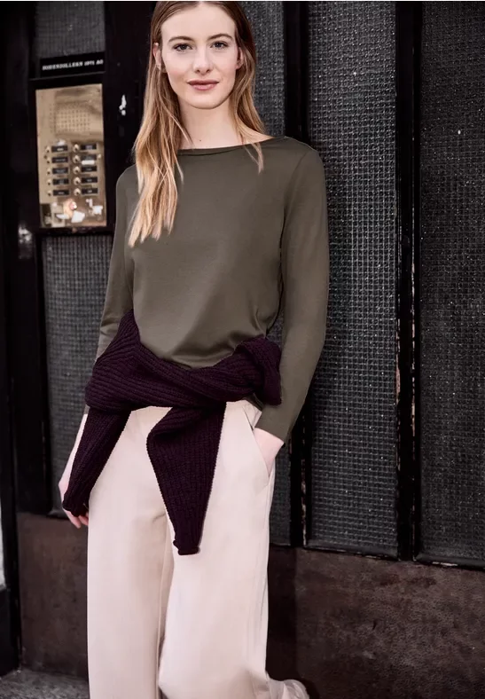 Street One Studio Frauen Basic Shirt in Braun, Gr: 44