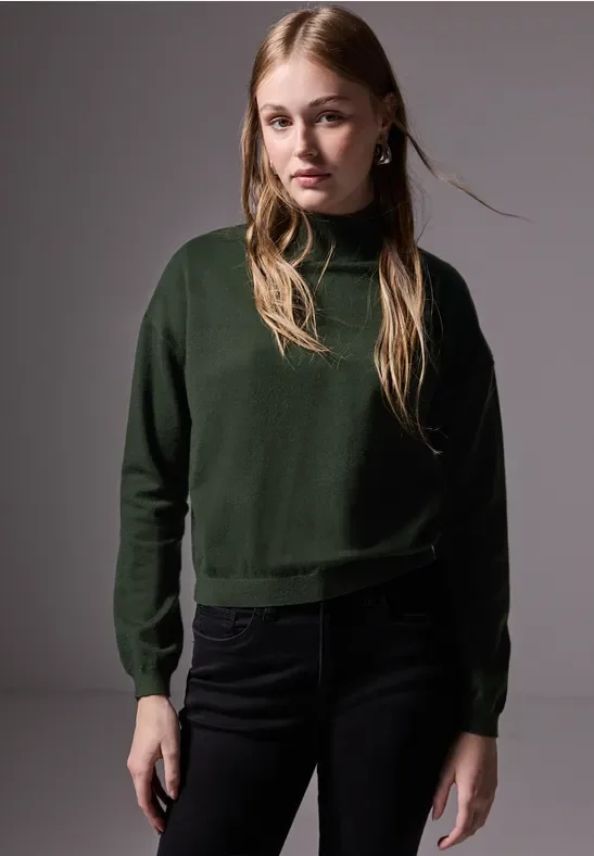 Thumbnail - Street One Studio Frauen Kurzer Strickpullover in Grün, Gr: 44