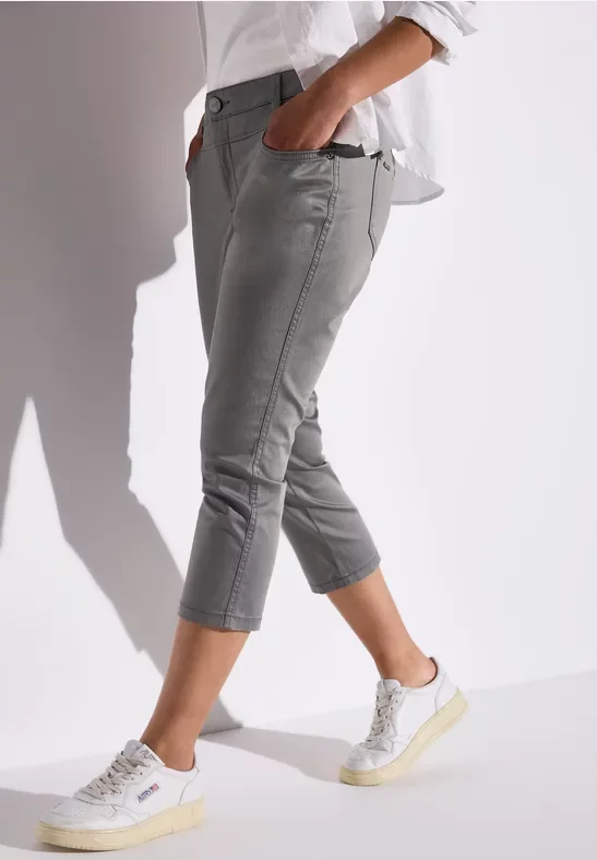 Thumbnail - Street One Frauen Satin 3/4-Hose in Grau, Gr: 36