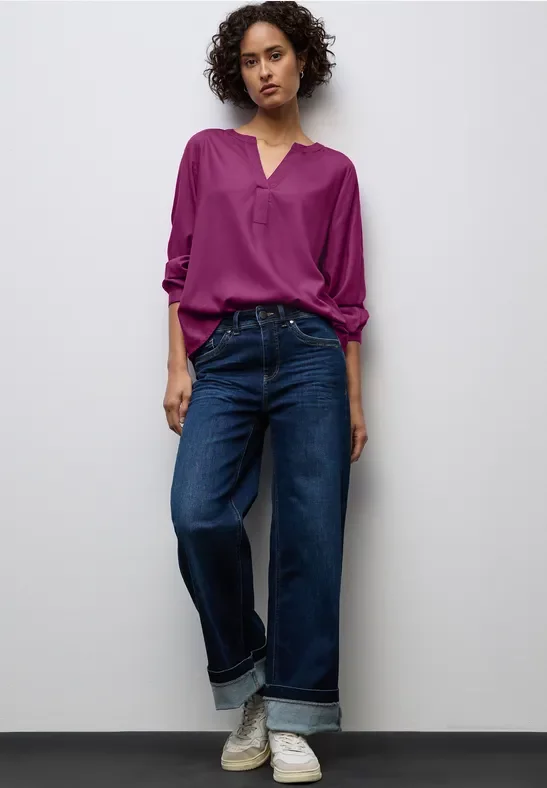 Street One Frauen Split Neck Tunika in Pink, Gr: 44