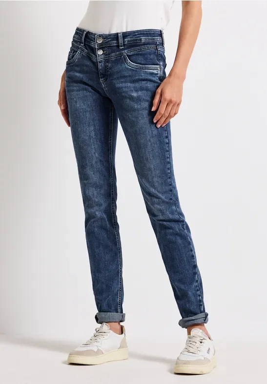 Street One Frauen Casual Fit Jeans in Blau, Gr: 33