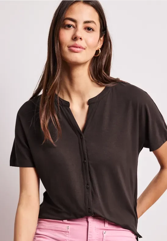 Street One Frauen Dropped Shoulder Shirt im Tunika-Look in Braun, Gr: 46