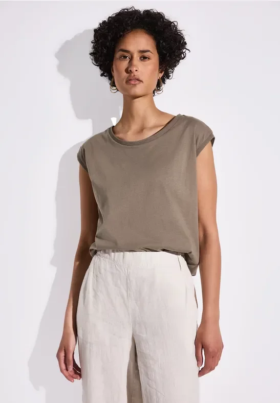 Street One Frauen Ärmelloses Shirt in Braun, Gr: 38